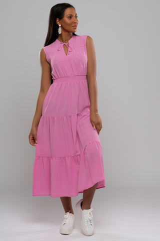 ONLY Nova Lux Oli Long Dress - Pink