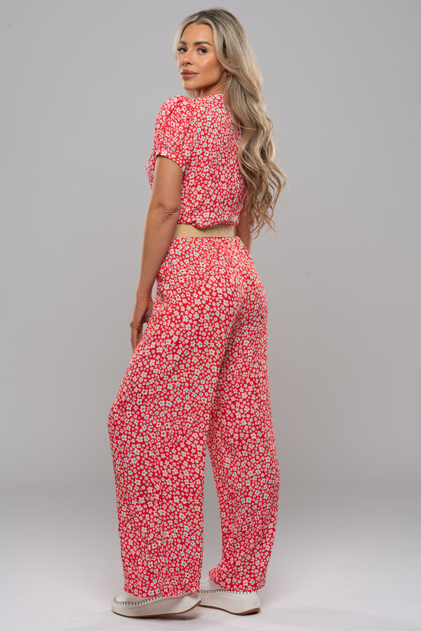 Sugarhill Brighton Kalisha Jumpsuit - Red Rainbow Daisies