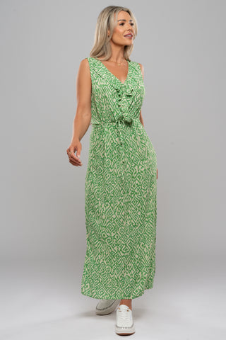 Ichi Marrakech Dress - Greenbriar Ikat Print