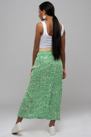 Ichi Marrakech Skirt - Greenbriar Ikat Print