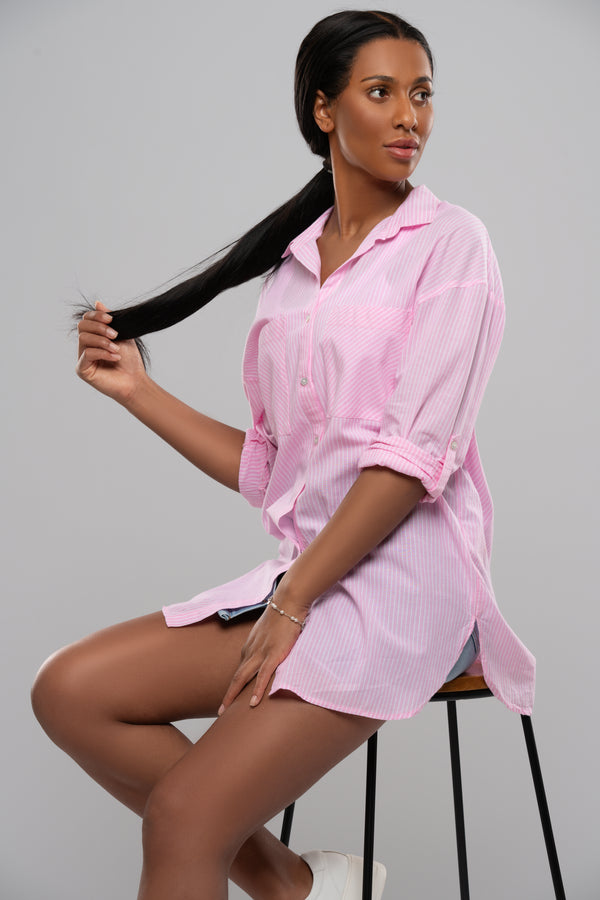 B. Young Fie Stripe Shirt - Begonia Pink Mix
