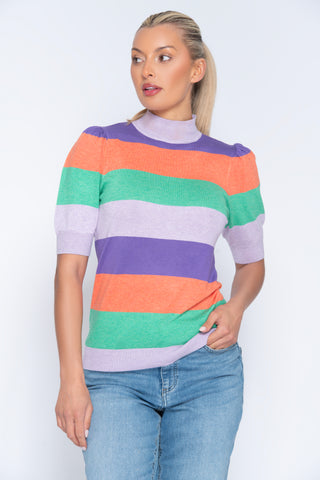 B. Young Pimba Puff Sleeve Jumper - Orangeade Mix