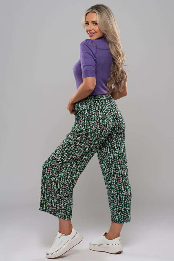 Ichi Marrakech Trousers - Multi colour Holly Green