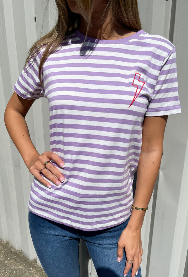 Sugarhill Brighton Maggie Lightning T-shirt - Lilac Stripe