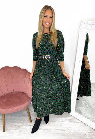 Sugarhill Brighton Zaina Tiered Maxi Dress - Green Painted Floral
