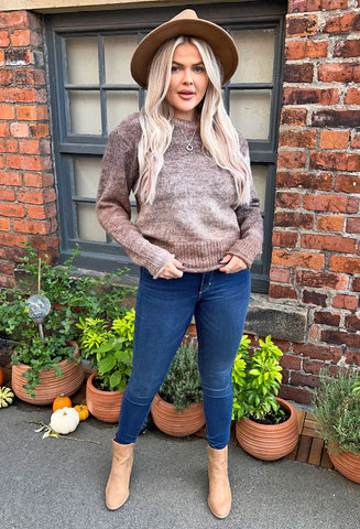 ONLY Grace Ombre Knit Jumper - Coconut Brown