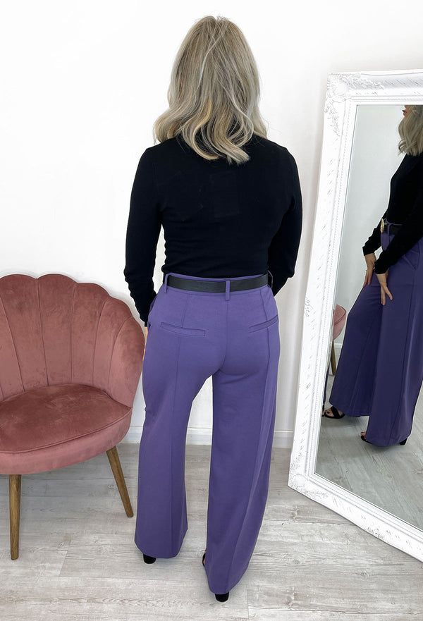 Ichi Kate SUS Office Wide Trousers - Loganberry