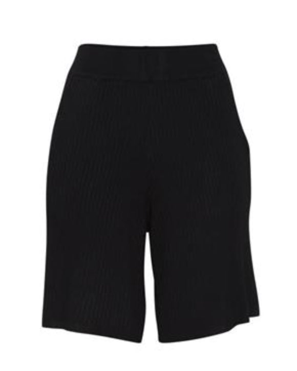 Ichi Minnesota Viscose Ribbed shorts - Black