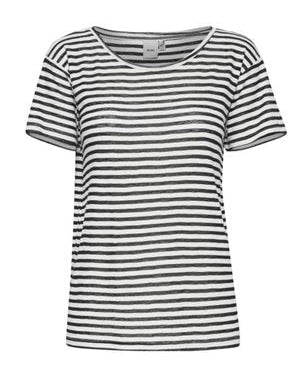 Ichi Josephine Striped T- Shirt - Black