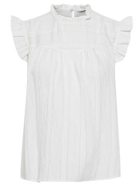 B. young Immy Sleeveless Frill Detail Top - Off White