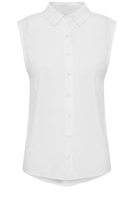 Ichi Vera Lightweight Sleeveless Shirt - White