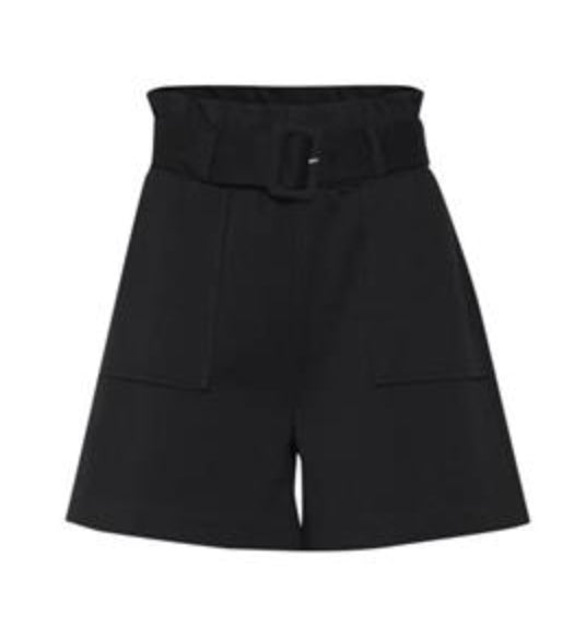 Ichi Kate Glitz Paper Bag Shorts - Black