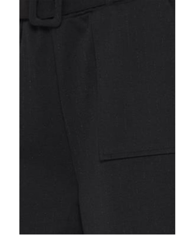Ichi Kate Glitz Paper Bag Shorts - Black
