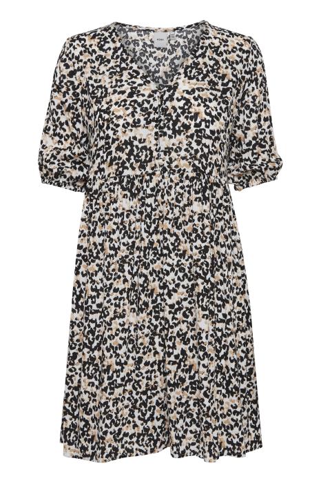 ICHI Marrakech Smock Dress - Leopard