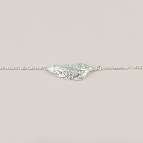 Lisa Angel Silver Feather Bracelet